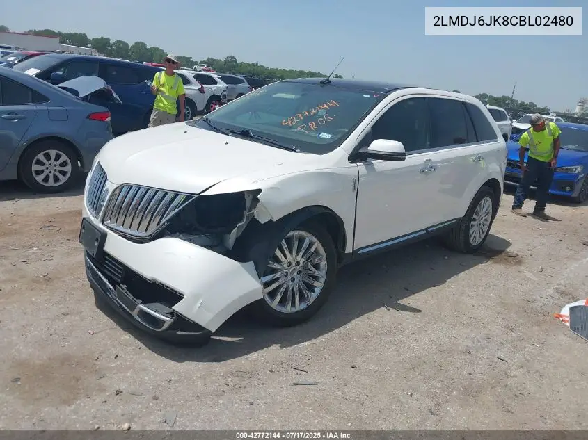 2012 Lincoln Mkx VIN: 2LMDJ6JK8CBL02480 Lot: 42772144