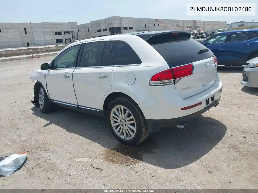 2012 Lincoln Mkx VIN: 2LMDJ6JK8CBL02480 Lot: 42772144