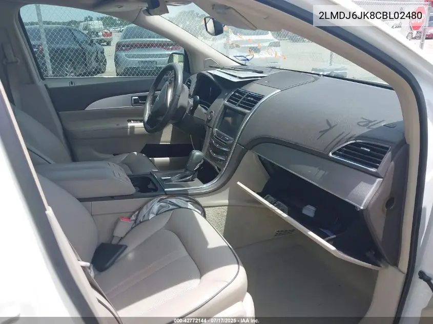 2012 Lincoln Mkx VIN: 2LMDJ6JK8CBL02480 Lot: 42772144