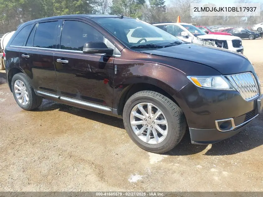 2013 Lincoln Mkx VIN: 2LMDJ6JK1DBL17937 Lot: 41685579