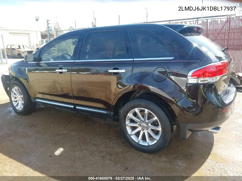 2013 Lincoln Mkx VIN: 2LMDJ6JK1DBL17937 Lot: 41685579