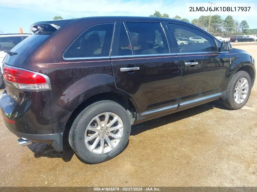 2013 Lincoln Mkx VIN: 2LMDJ6JK1DBL17937 Lot: 41685579