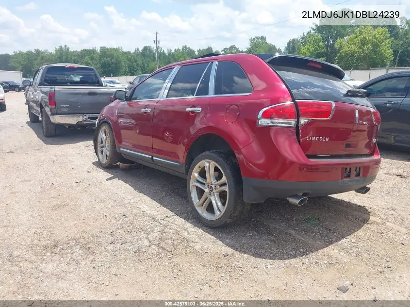2013 Lincoln Mkx VIN: 2LMDJ6JK1DBL24239 Lot: 42579103