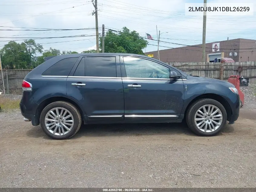 2013 Lincoln Mkx VIN: 2LMDJ8JK1DBL26259 Lot: 42582766