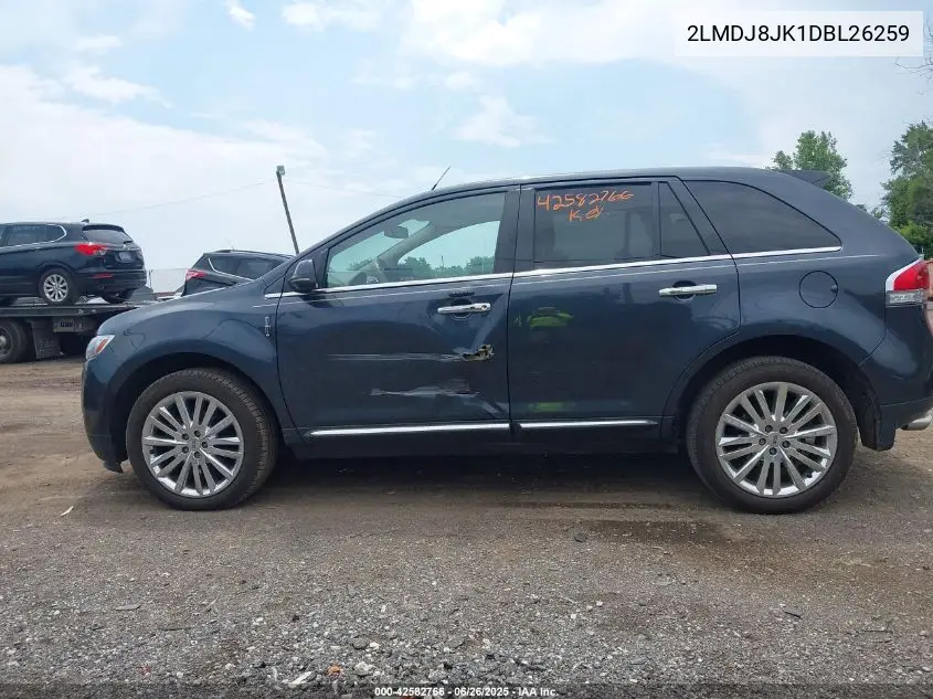 2013 Lincoln Mkx VIN: 2LMDJ8JK1DBL26259 Lot: 42582766