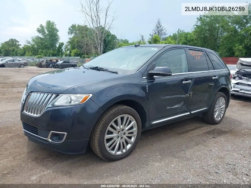 2013 Lincoln Mkx VIN: 2LMDJ8JK1DBL26259 Lot: 42582766