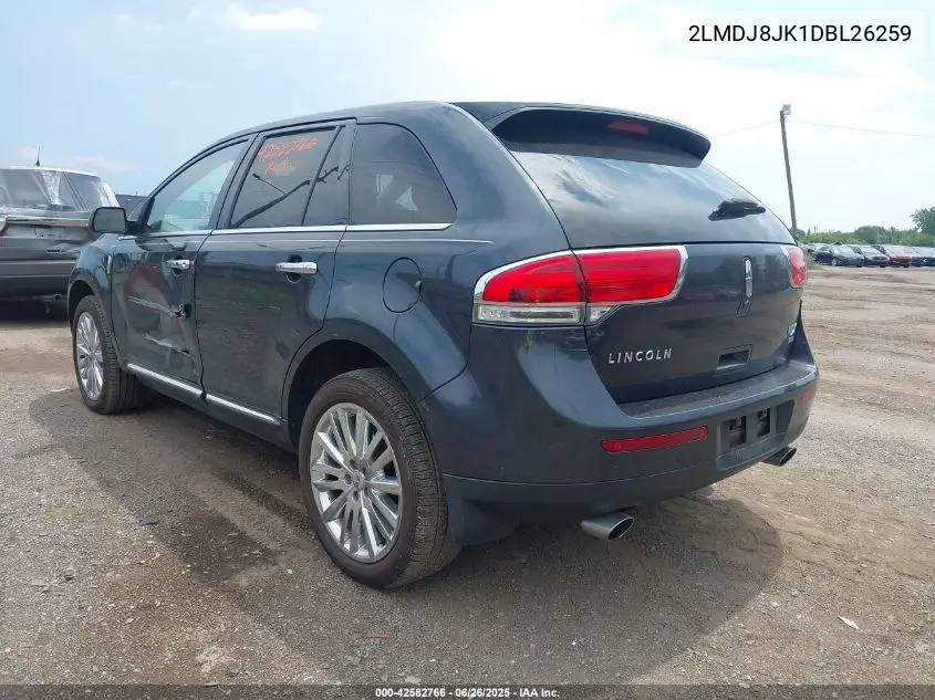 2013 Lincoln Mkx VIN: 2LMDJ8JK1DBL26259 Lot: 42582766