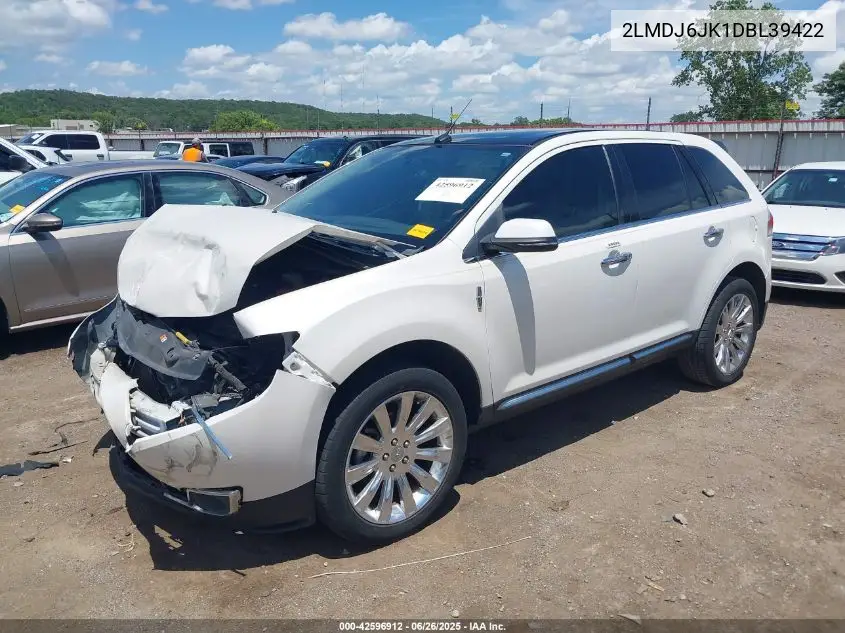 2013 Lincoln Mkx VIN: 2LMDJ6JK1DBL39422 Lot: 42596912