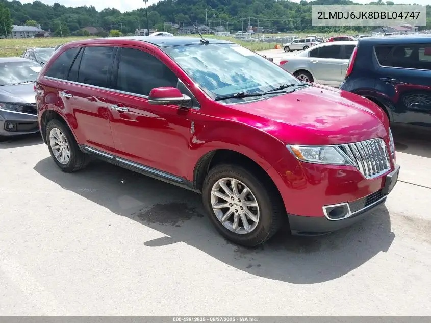 2013 Lincoln Mkx VIN: 2LMDJ6JK8DBL04747 Lot: 42612635