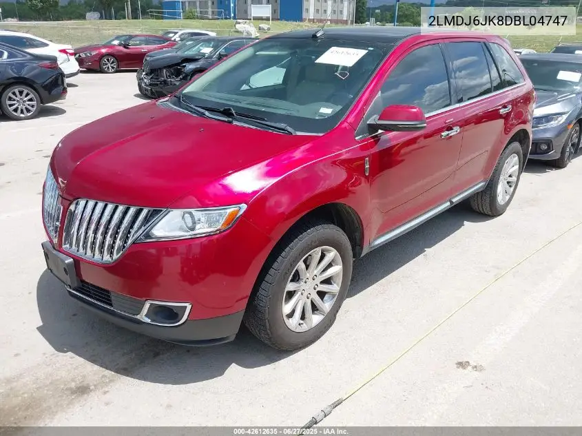 2013 Lincoln Mkx VIN: 2LMDJ6JK8DBL04747 Lot: 42612635