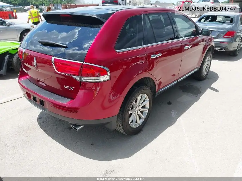 2013 Lincoln Mkx VIN: 2LMDJ6JK8DBL04747 Lot: 42612635