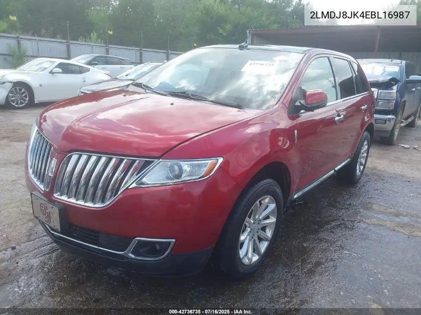 2014 Lincoln Mkx VIN: 2LMDJ8JK4EBL16987 Lot: 42736735
