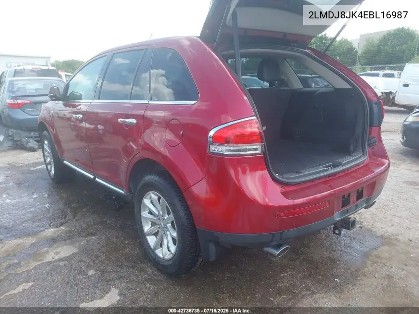 2014 Lincoln Mkx VIN: 2LMDJ8JK4EBL16987 Lot: 42736735