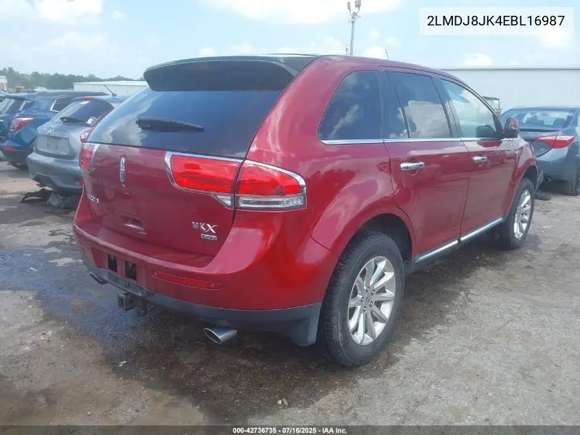 2014 Lincoln Mkx VIN: 2LMDJ8JK4EBL16987 Lot: 42736735