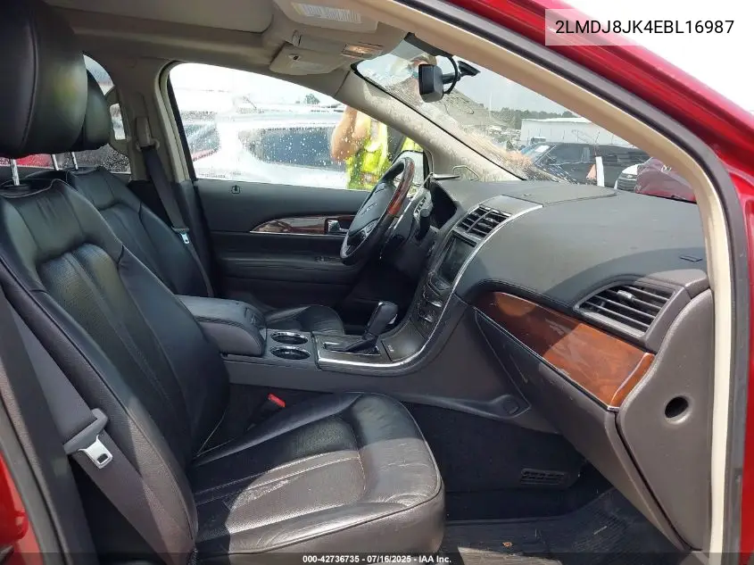 2014 Lincoln Mkx VIN: 2LMDJ8JK4EBL16987 Lot: 42736735