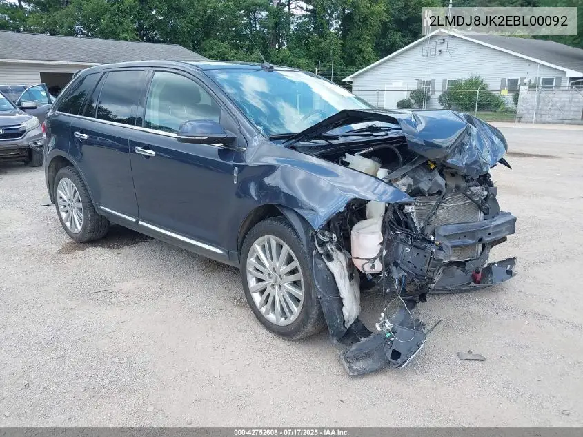 2014 Lincoln Mkx VIN: 2LMDJ8JK2EBL00092 Lot: 42752608