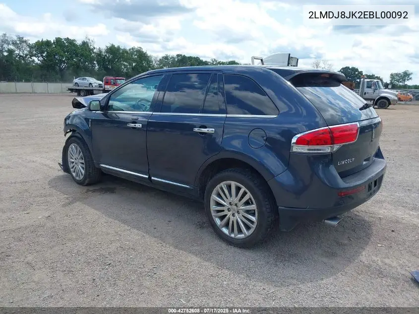 2014 Lincoln Mkx VIN: 2LMDJ8JK2EBL00092 Lot: 42752608