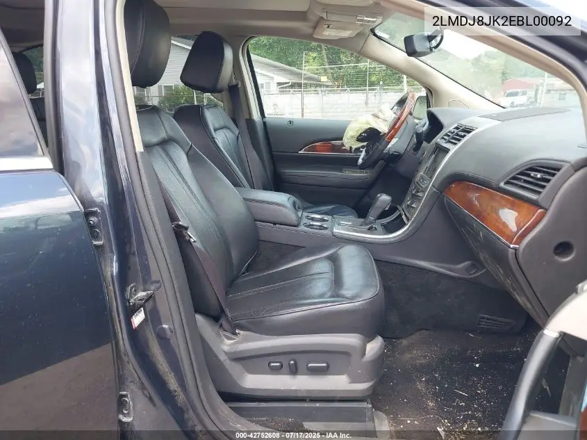 2014 Lincoln Mkx VIN: 2LMDJ8JK2EBL00092 Lot: 42752608