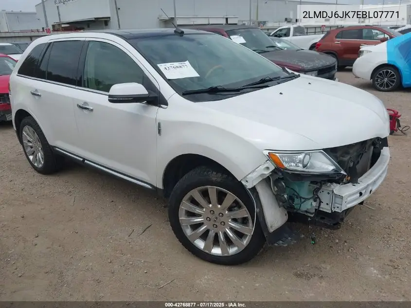 2014 Lincoln Mkx VIN: 2LMDJ6JK7EBL07771 Lot: 42768877