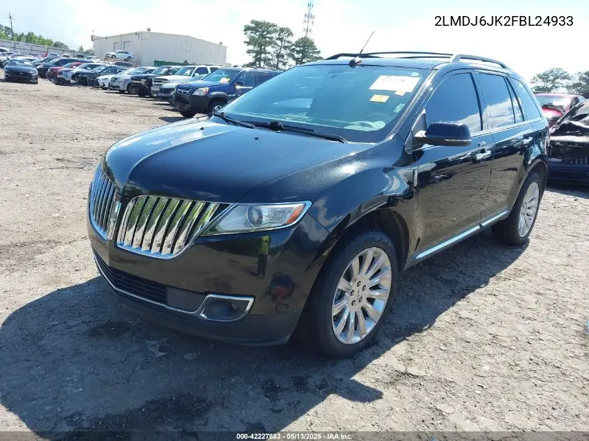 2015 Lincoln Mkx VIN: 2LMDJ6JK2FBL24933 Lot: 42227883