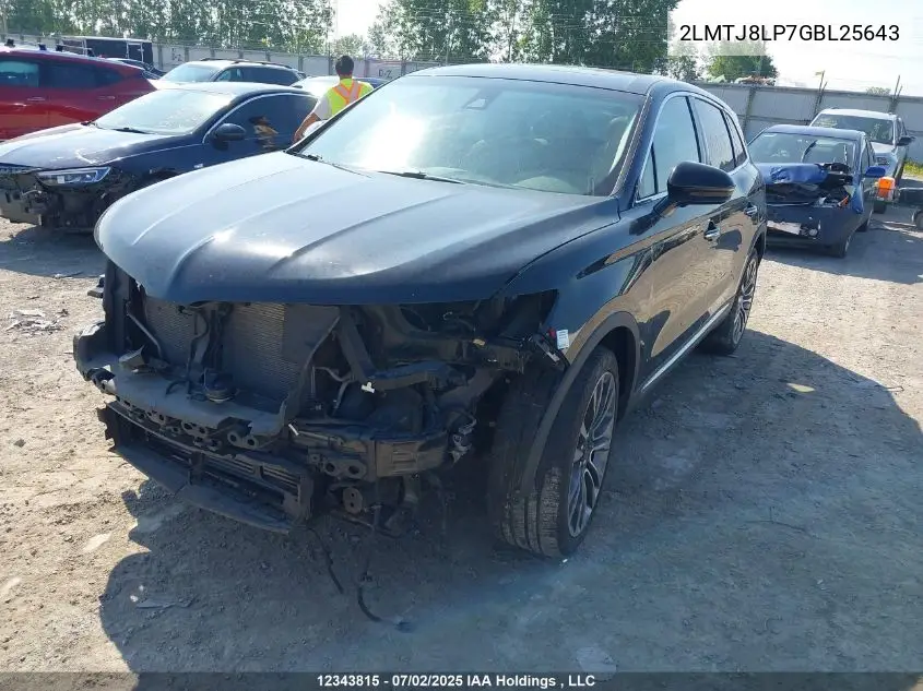 2016 Lincoln Mkx Reserve VIN: 2LMTJ8LP7GBL25643 Lot: 12343815