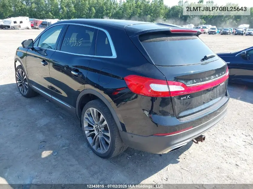 2016 Lincoln Mkx Reserve VIN: 2LMTJ8LP7GBL25643 Lot: 12343815