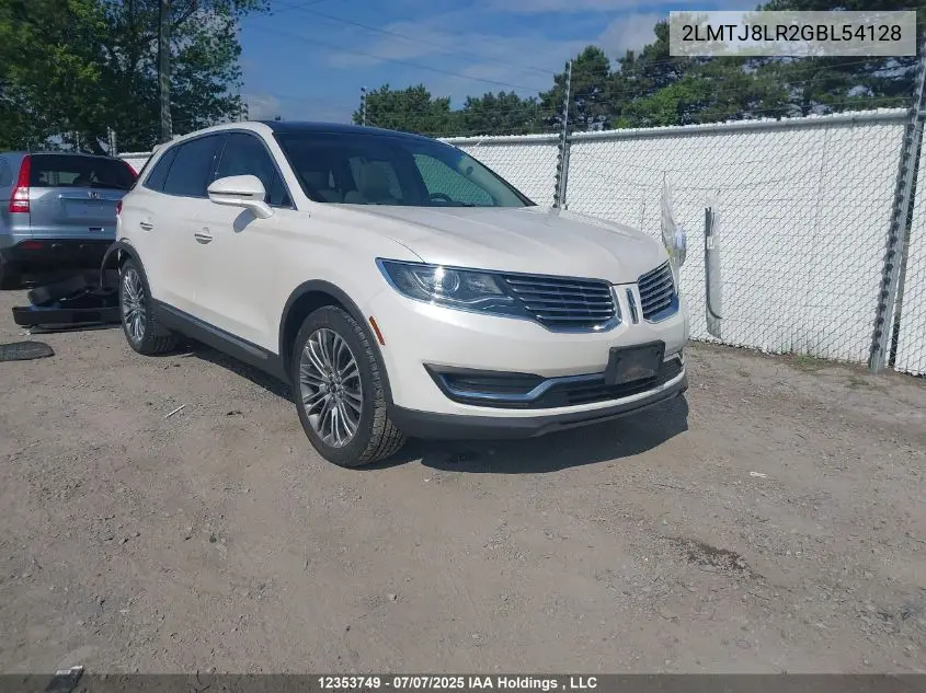 2016 Lincoln Mkx Reserve VIN: 2LMTJ8LR2GBL54128 Lot: 12353749