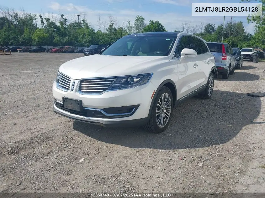 2016 Lincoln Mkx Reserve VIN: 2LMTJ8LR2GBL54128 Lot: 12353749