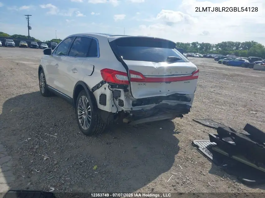2016 Lincoln Mkx Reserve VIN: 2LMTJ8LR2GBL54128 Lot: 12353749