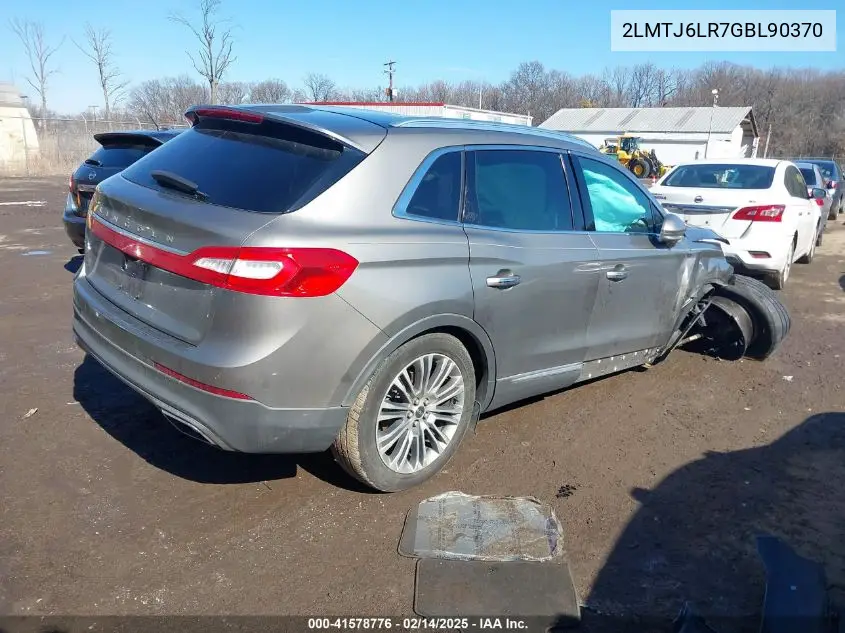 2016 Lincoln Mkx Reserve VIN: 2LMTJ6LR7GBL90370 Lot: 41578776