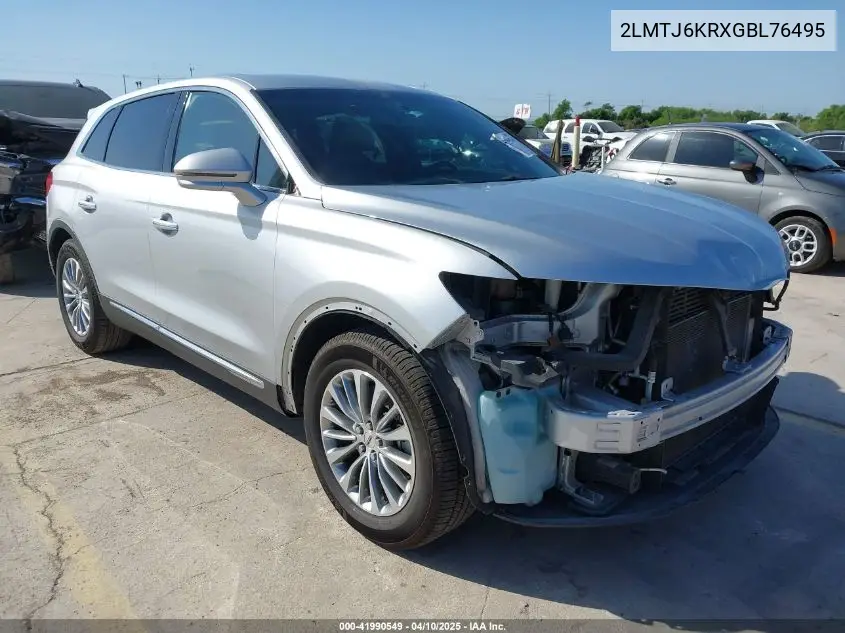 2016 Lincoln Mkx Select VIN: 2LMTJ6KRXGBL76495 Lot: 41990549