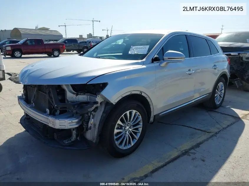 2016 Lincoln Mkx Select VIN: 2LMTJ6KRXGBL76495 Lot: 41990549