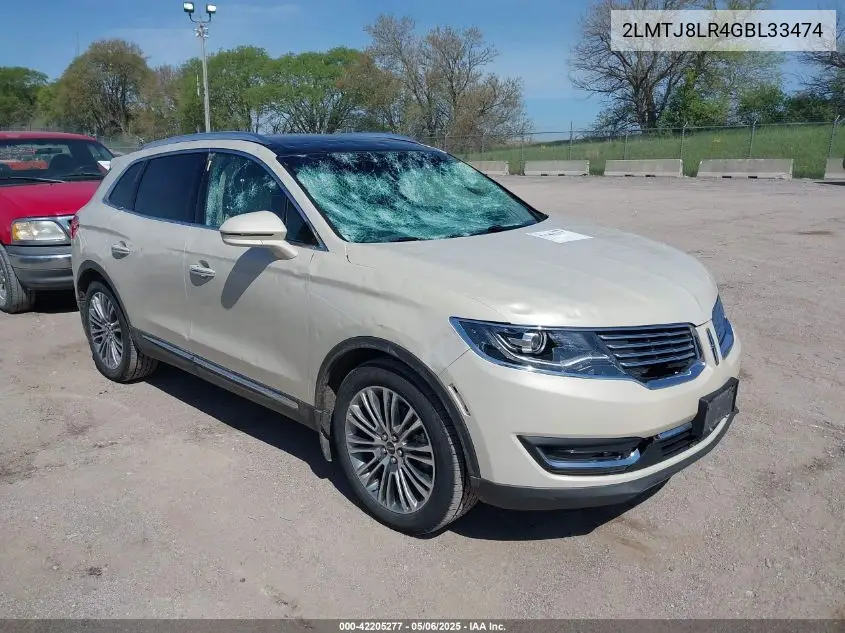 2016 Lincoln Mkx Reserve VIN: 2LMTJ8LR4GBL33474 Lot: 42205277