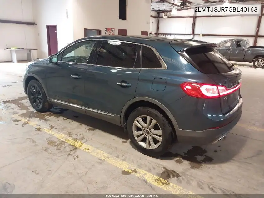 2016 Lincoln Mkx Premiere VIN: 2LMTJ8JR7GBL40163 Lot: 42231884