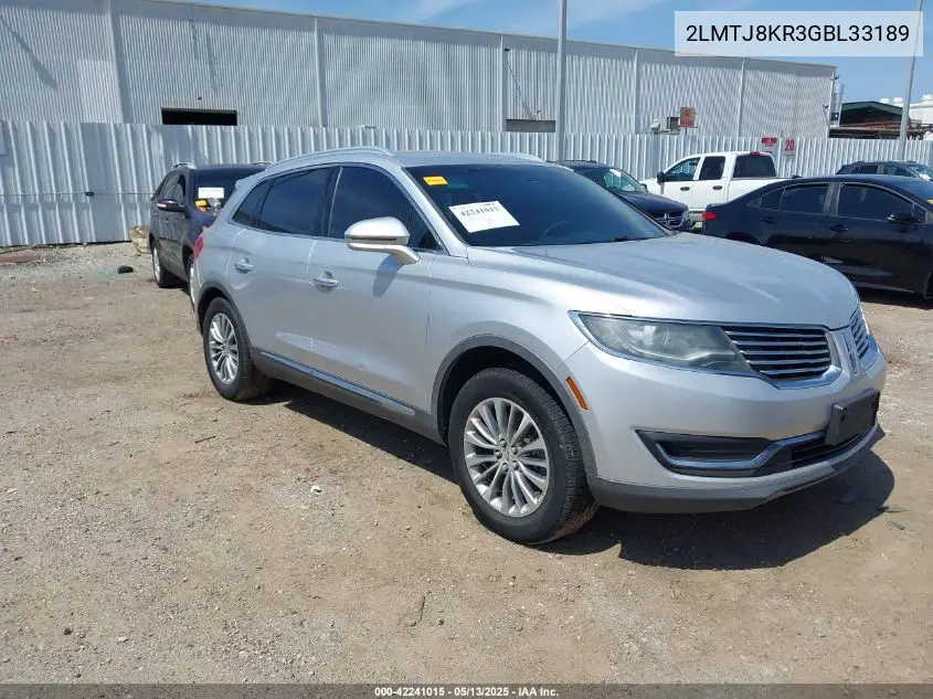 2016 Lincoln Mkx Select VIN: 2LMTJ8KR3GBL33189 Lot: 42241015