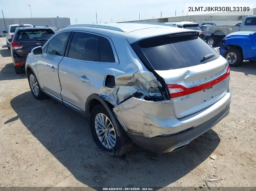 2016 Lincoln Mkx Select VIN: 2LMTJ8KR3GBL33189 Lot: 42241015