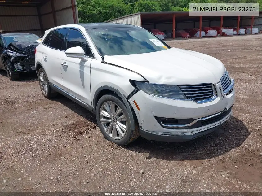2016 Lincoln Mkx Reserve VIN: 2LMPJ8LP3GBL23275 Lot: 42244103