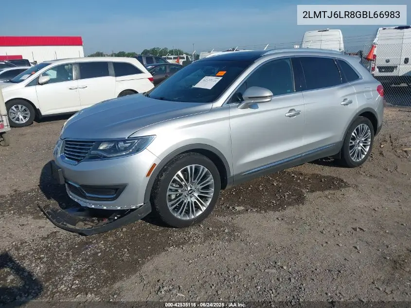 2016 Lincoln Mkx Reserve VIN: 2LMTJ6LR8GBL66983 Lot: 42535116