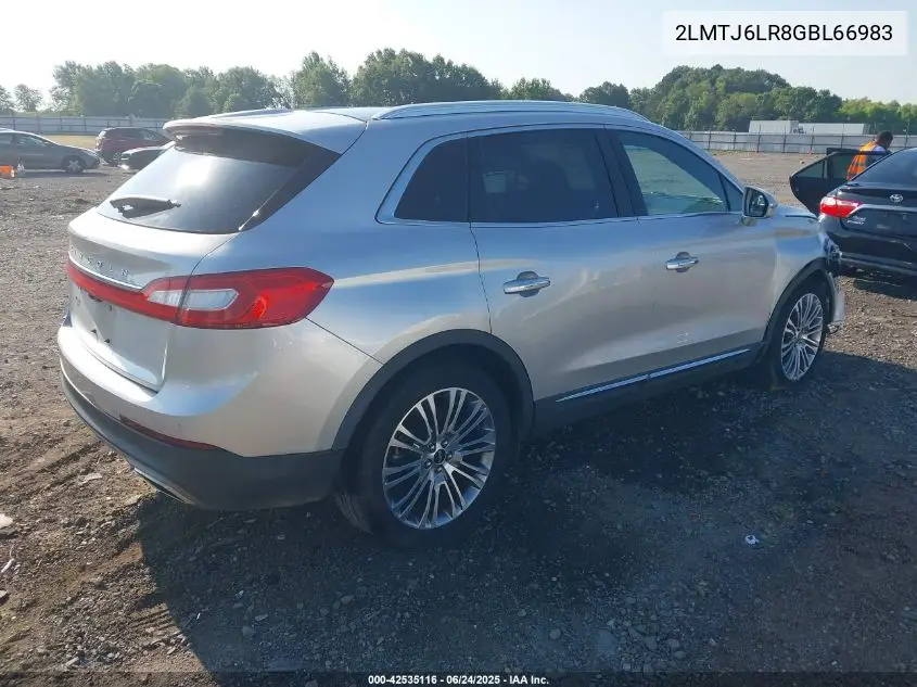 2016 Lincoln Mkx Reserve VIN: 2LMTJ6LR8GBL66983 Lot: 42535116