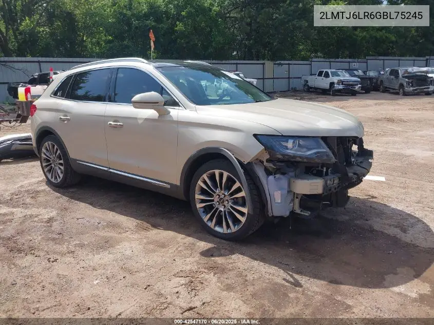 2016 Lincoln Mkx Reserve VIN: 2LMTJ6LR6GBL75245 Lot: 42547170