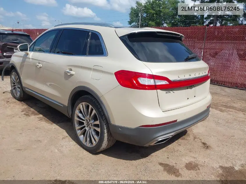2016 Lincoln Mkx Reserve VIN: 2LMTJ6LR6GBL75245 Lot: 42547170