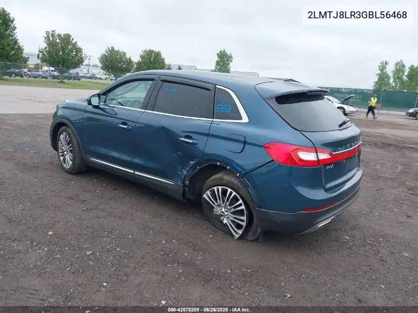 2016 Lincoln Mkx Reserve VIN: 2LMTJ8LR3GBL56468 Lot: 42578209