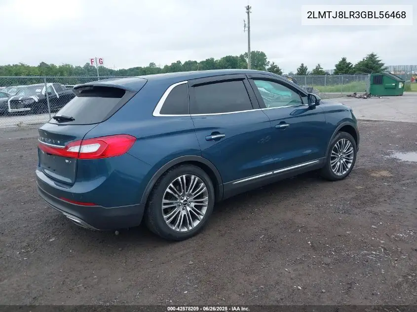 2016 Lincoln Mkx Reserve VIN: 2LMTJ8LR3GBL56468 Lot: 42578209