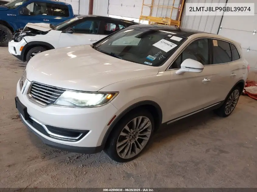 2016 Lincoln Mkx Reserve VIN: 2LMTJ8LP9GBL39074 Lot: 42595038