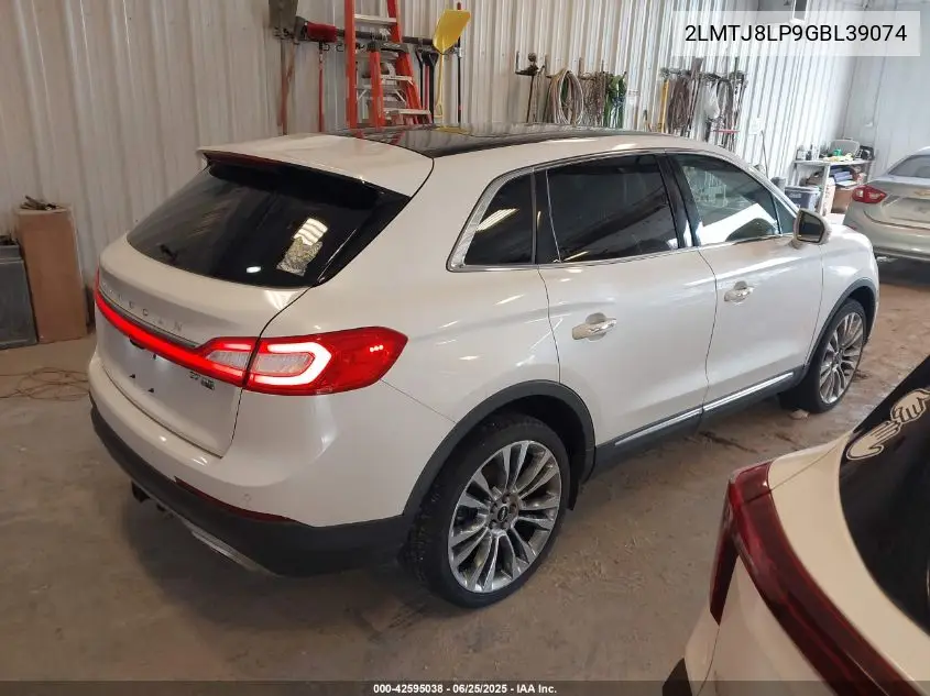 2016 Lincoln Mkx Reserve VIN: 2LMTJ8LP9GBL39074 Lot: 42595038