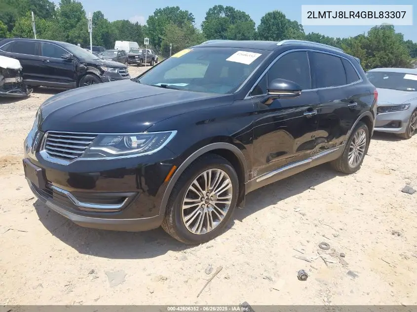 2016 Lincoln Mkx Reserve VIN: 2LMTJ8LR4GBL83307 Lot: 42606352