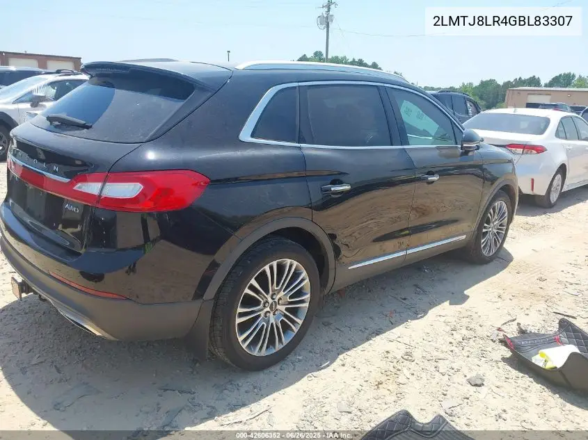 2016 Lincoln Mkx Reserve VIN: 2LMTJ8LR4GBL83307 Lot: 42606352