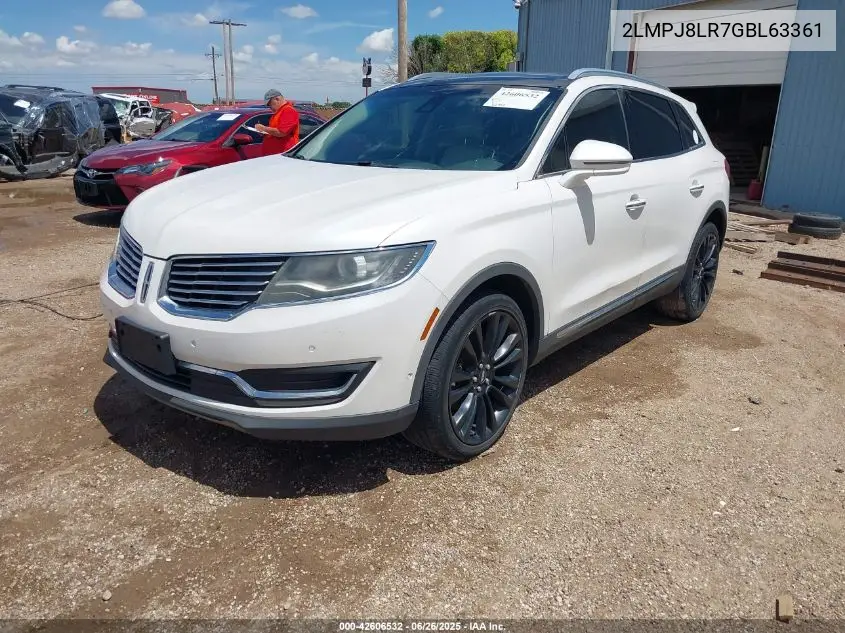 2016 Lincoln Mkx Reserve VIN: 2LMPJ8LR7GBL63361 Lot: 42606532