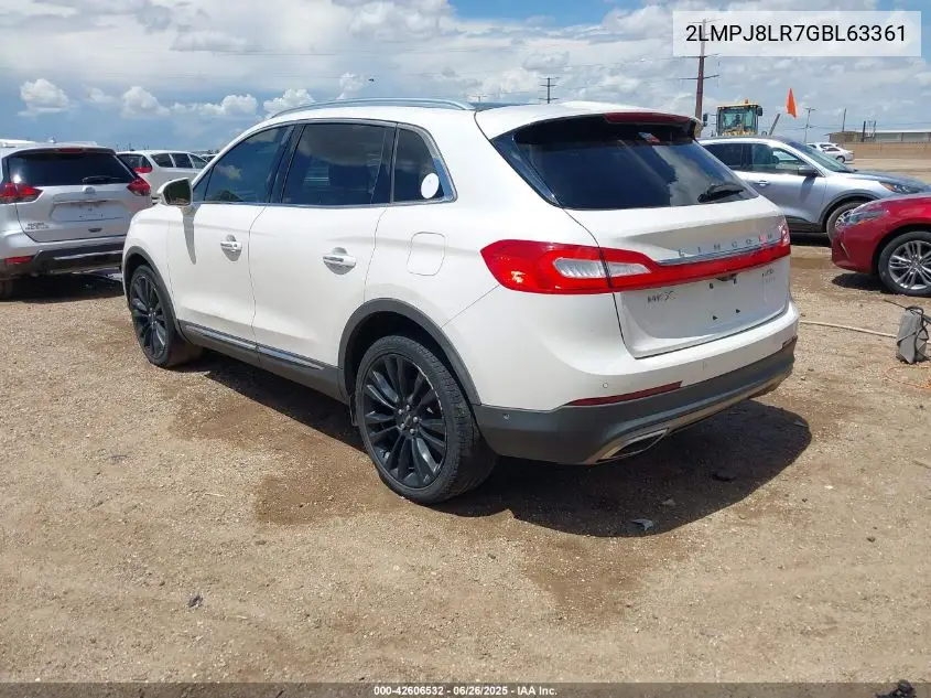 2016 Lincoln Mkx Reserve VIN: 2LMPJ8LR7GBL63361 Lot: 42606532