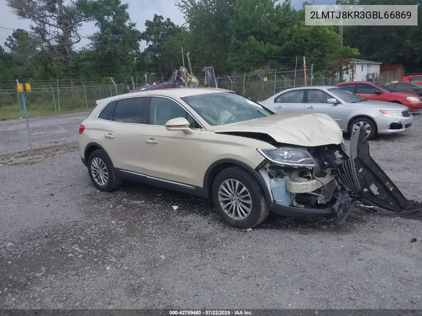 2016 Lincoln Mkx Select VIN: 2LMTJ8KR3GBL66869 Lot: 42789460